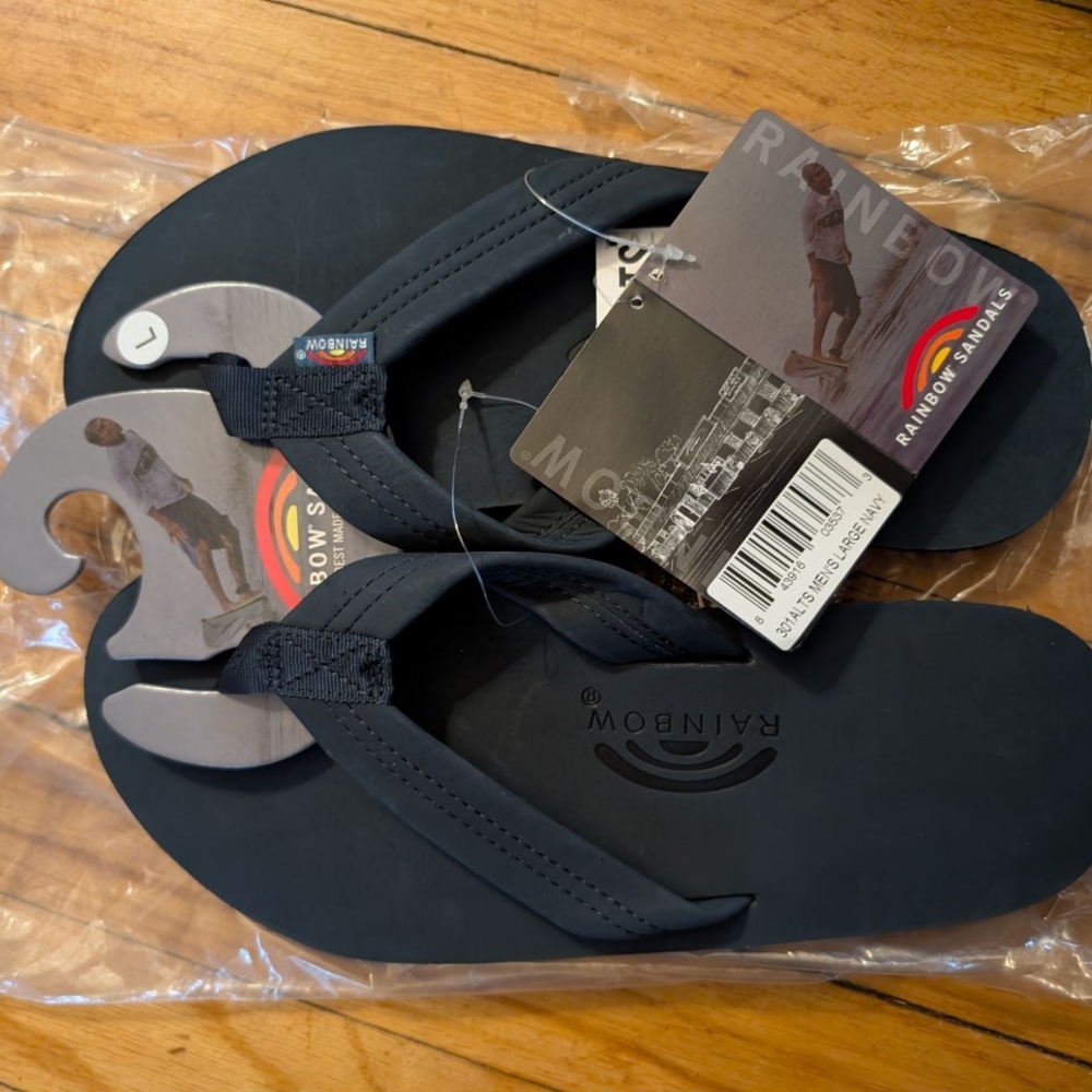 Rainbow Large Men's 9.5-10.5 Navy Sandals